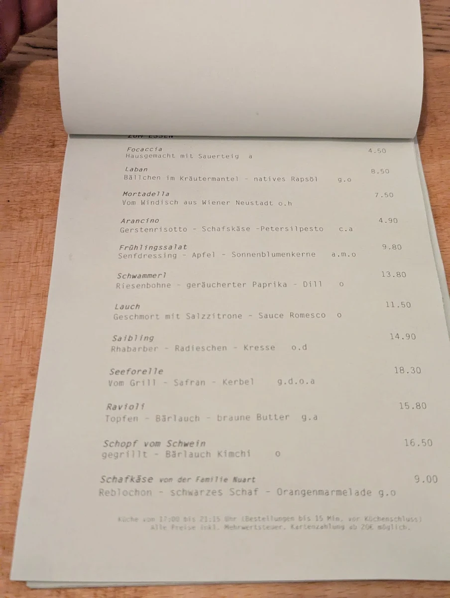 Speisekarte photo 1