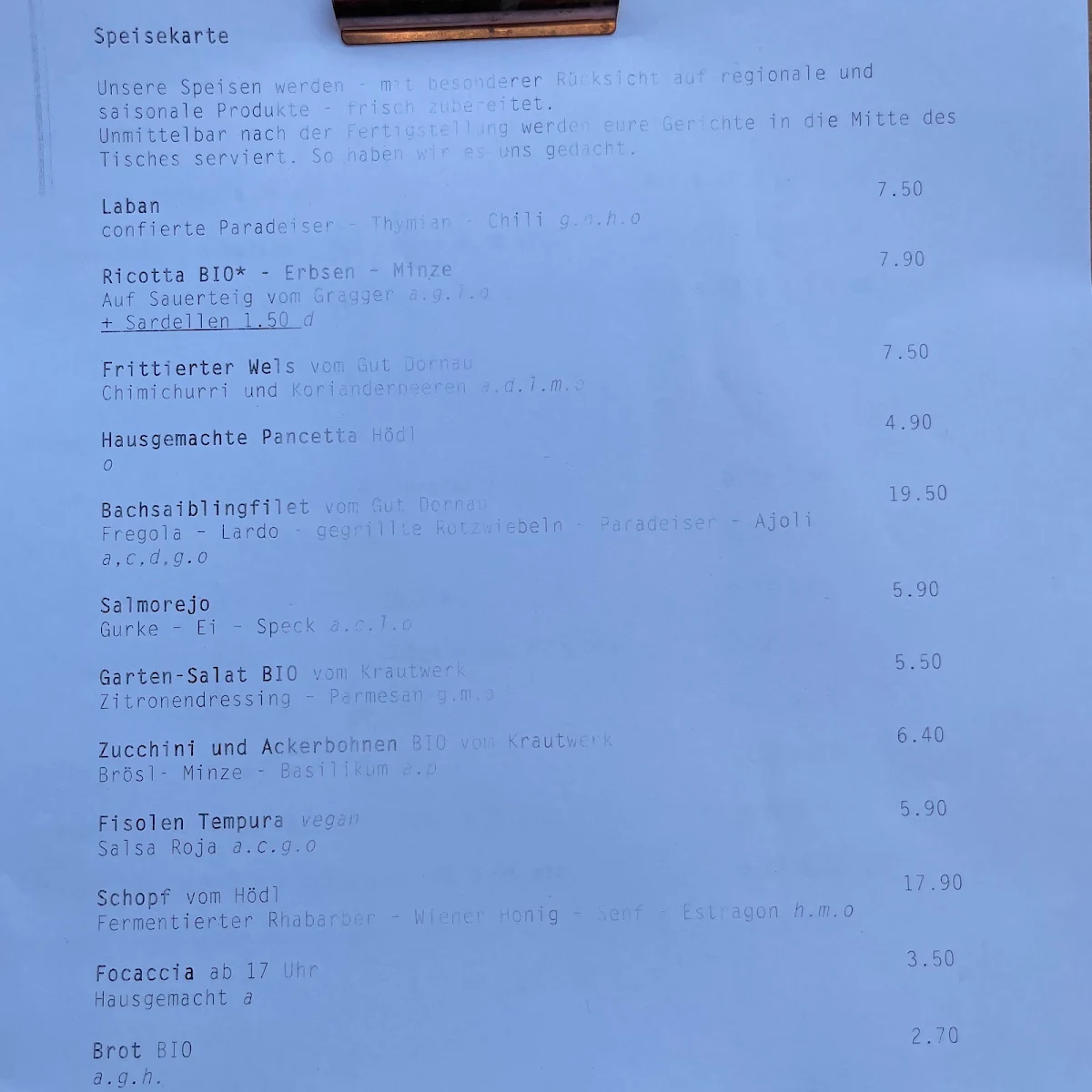 Speisekarte photo 3
