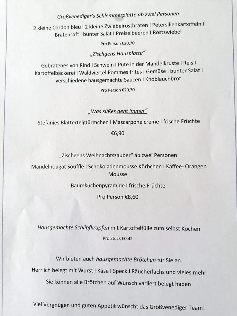 Speisekarte photo 2