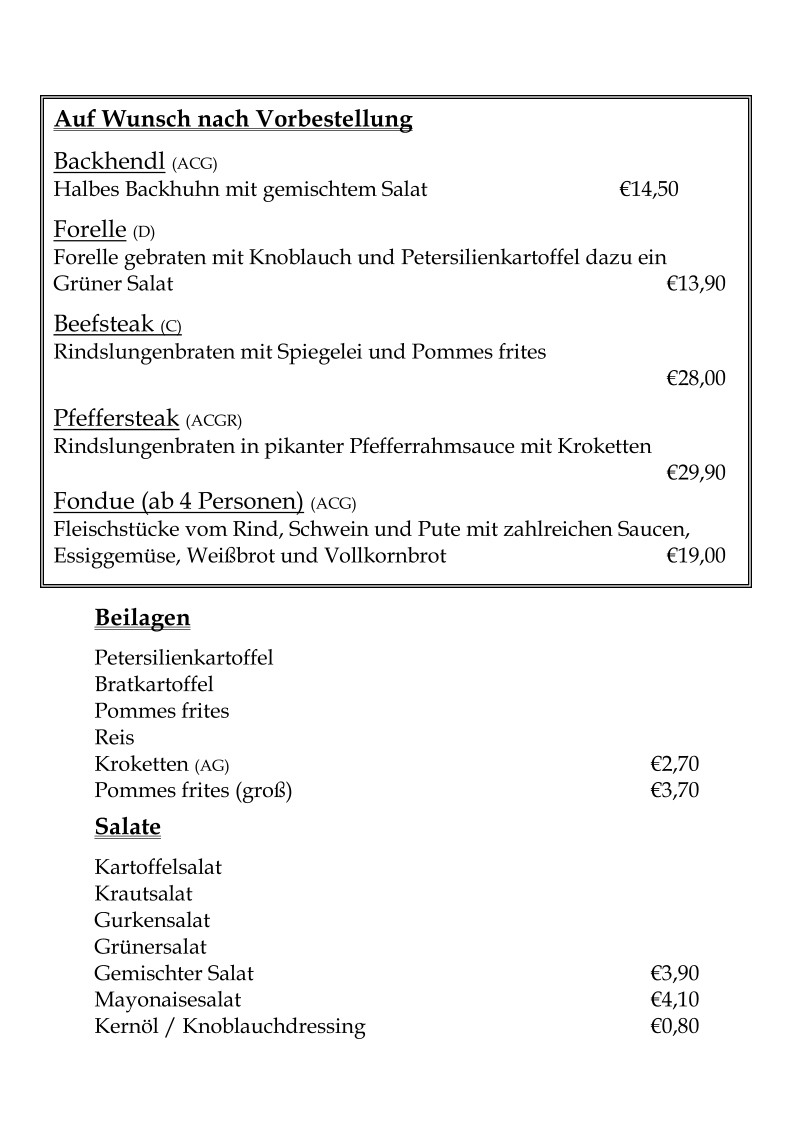 Speisekarte photo 5