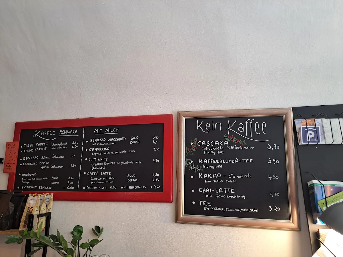 Speisekarte, Das kleine Schwarze