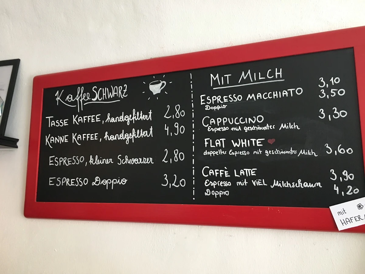 Speisekarte, Das kleine Schwarze