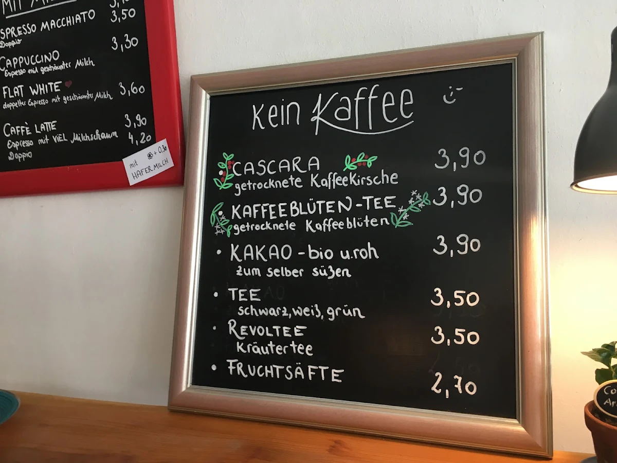 Speisekarte, Das kleine Schwarze