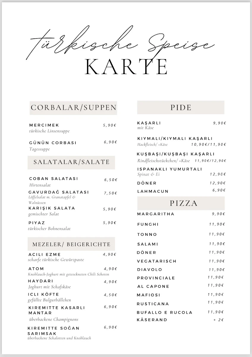 Speisekarte photo 2