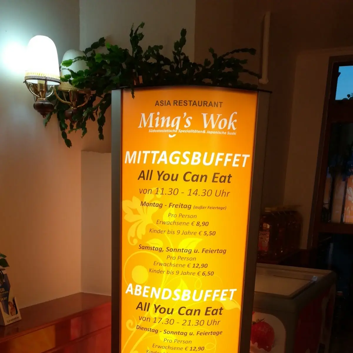 Speisekarte, Ming‘s Wok