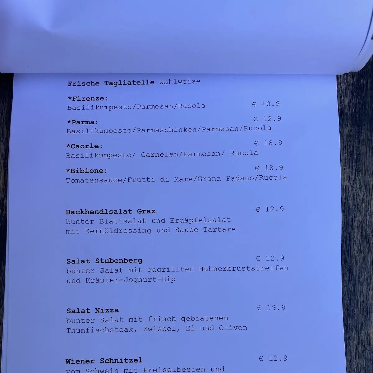 Speisekarte photo 2