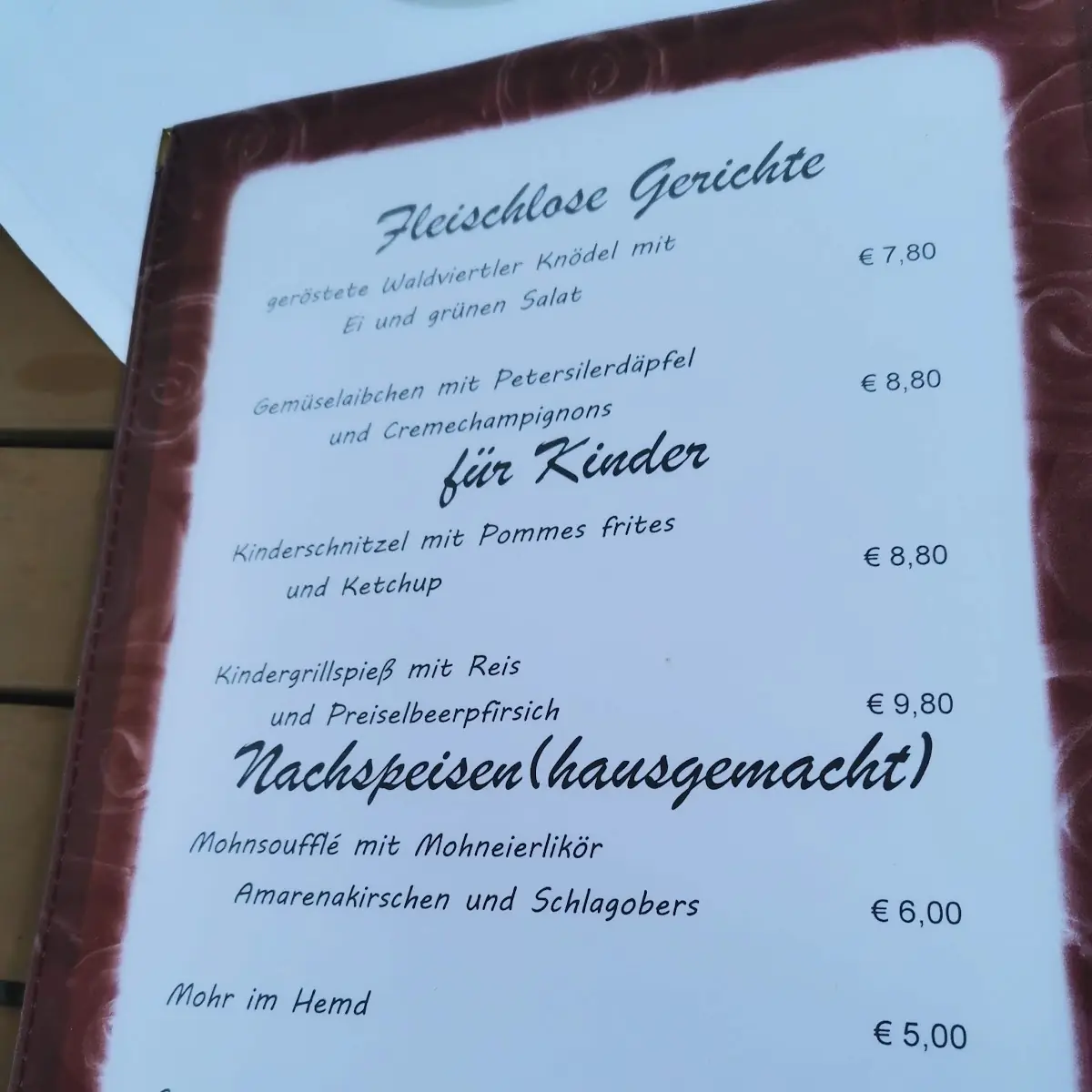 Speisekarte photo 1