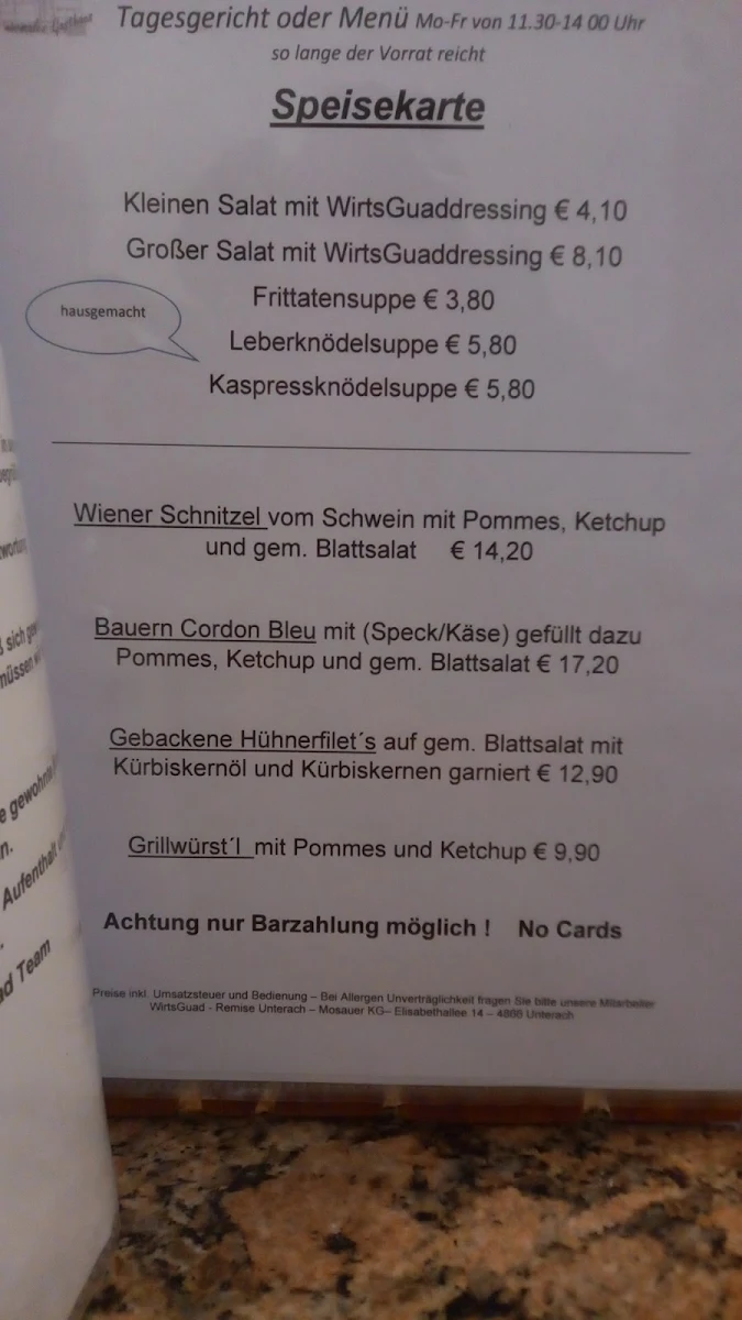 Speisekarte photo 5