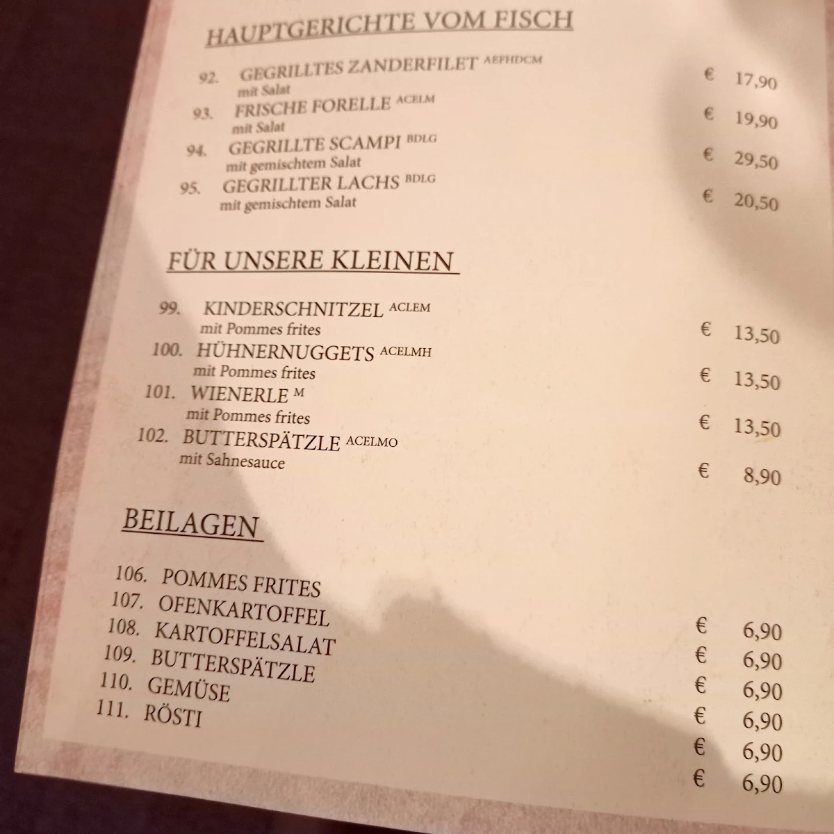 Speisekarte photo 9