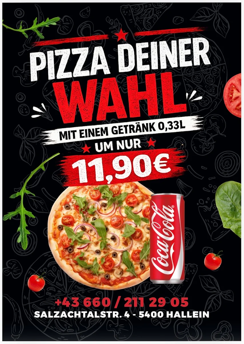 Speisekarte, Pizzalino Hallein