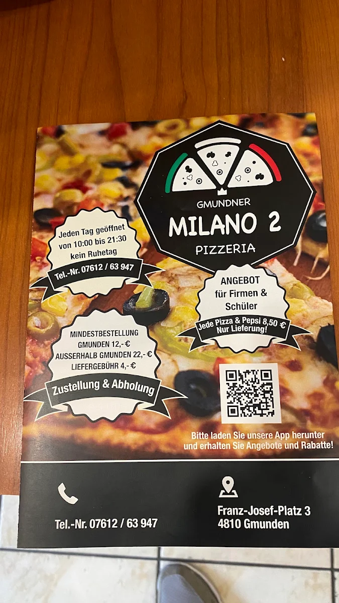 Speisekarte, Gmundner Milano 2
