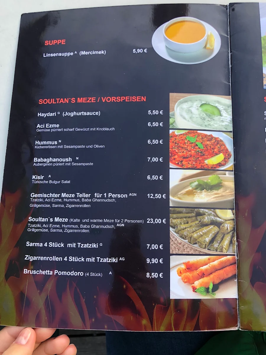 Speisekarte, Soultans