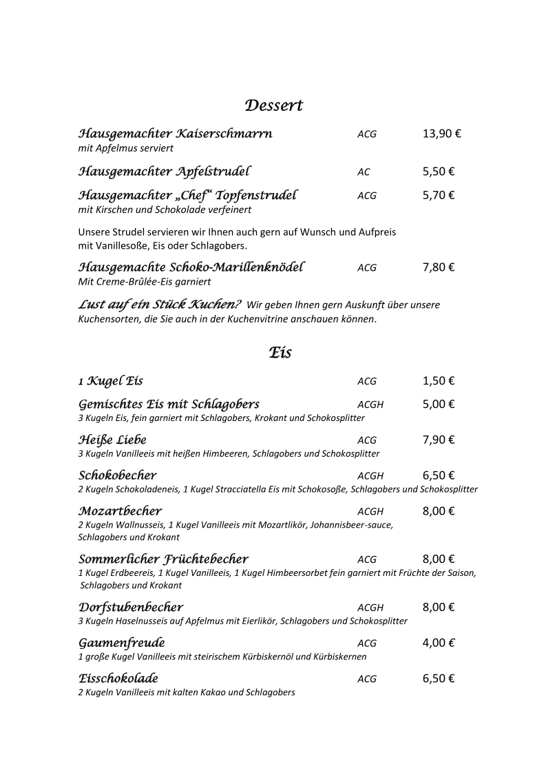 Speisekarte photo 1