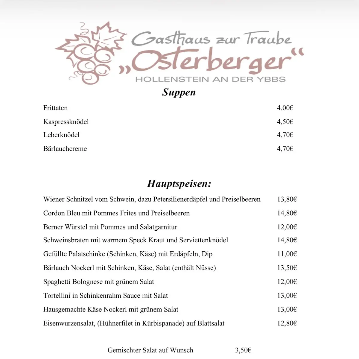 Speisekarte photo 2