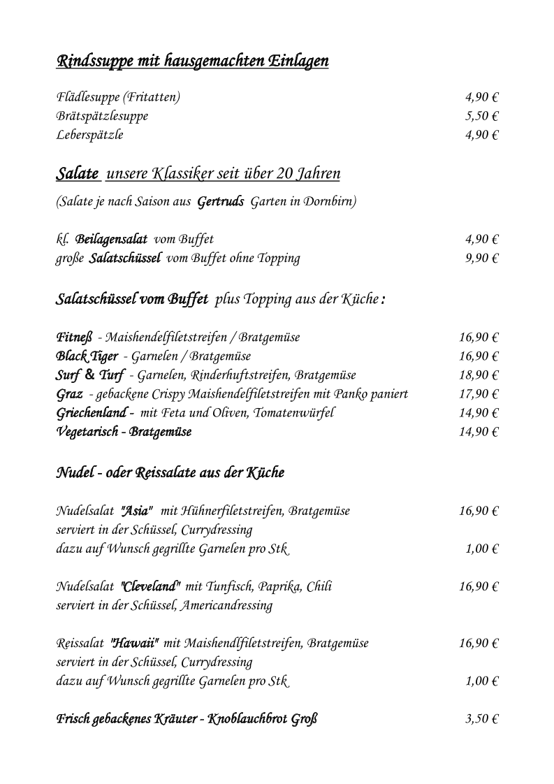 Speisekarte photo 1