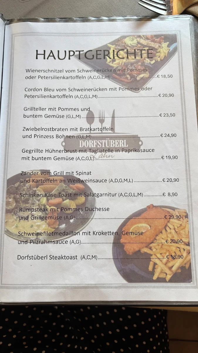 Speisekarte, Restaurant Dorfstüberl Lähn | Bichlbach
