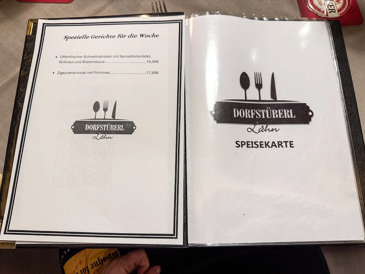 Speisekarte, Restaurant Dorfstüberl Lähn | Bichlbach