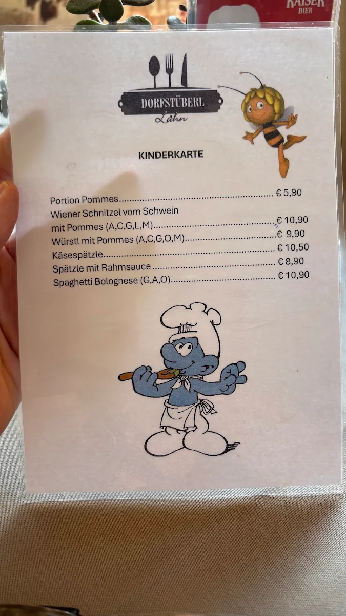 Speisekarte, Restaurant Dorfstüberl Lähn | Bichlbach