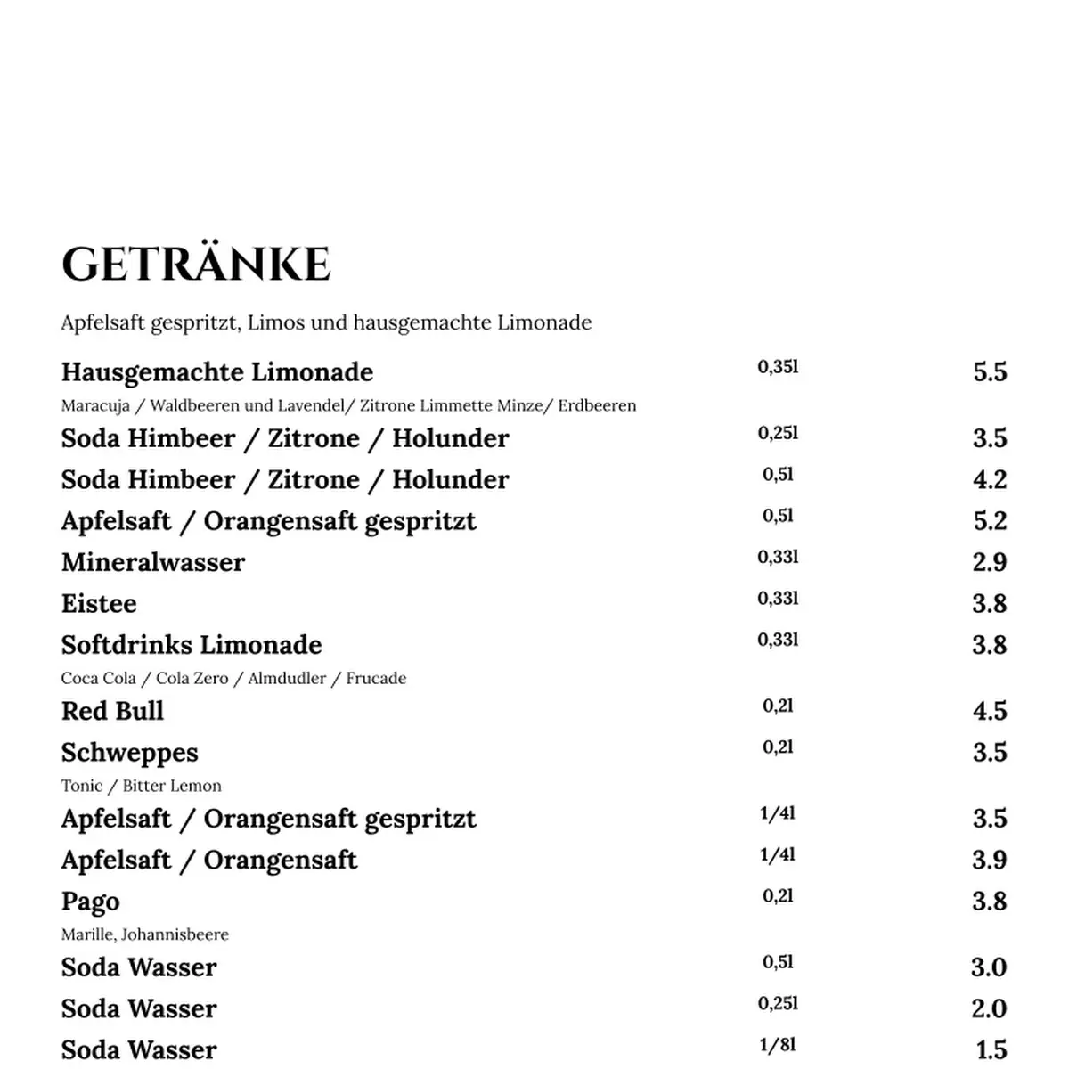 Speisekarte photo 5