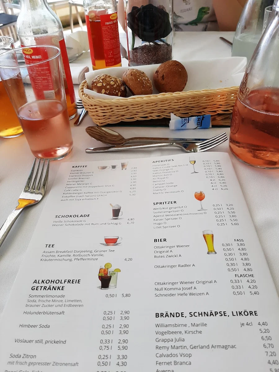 Speisekarte, Skyline Lounge Restaurant Kahlenberg