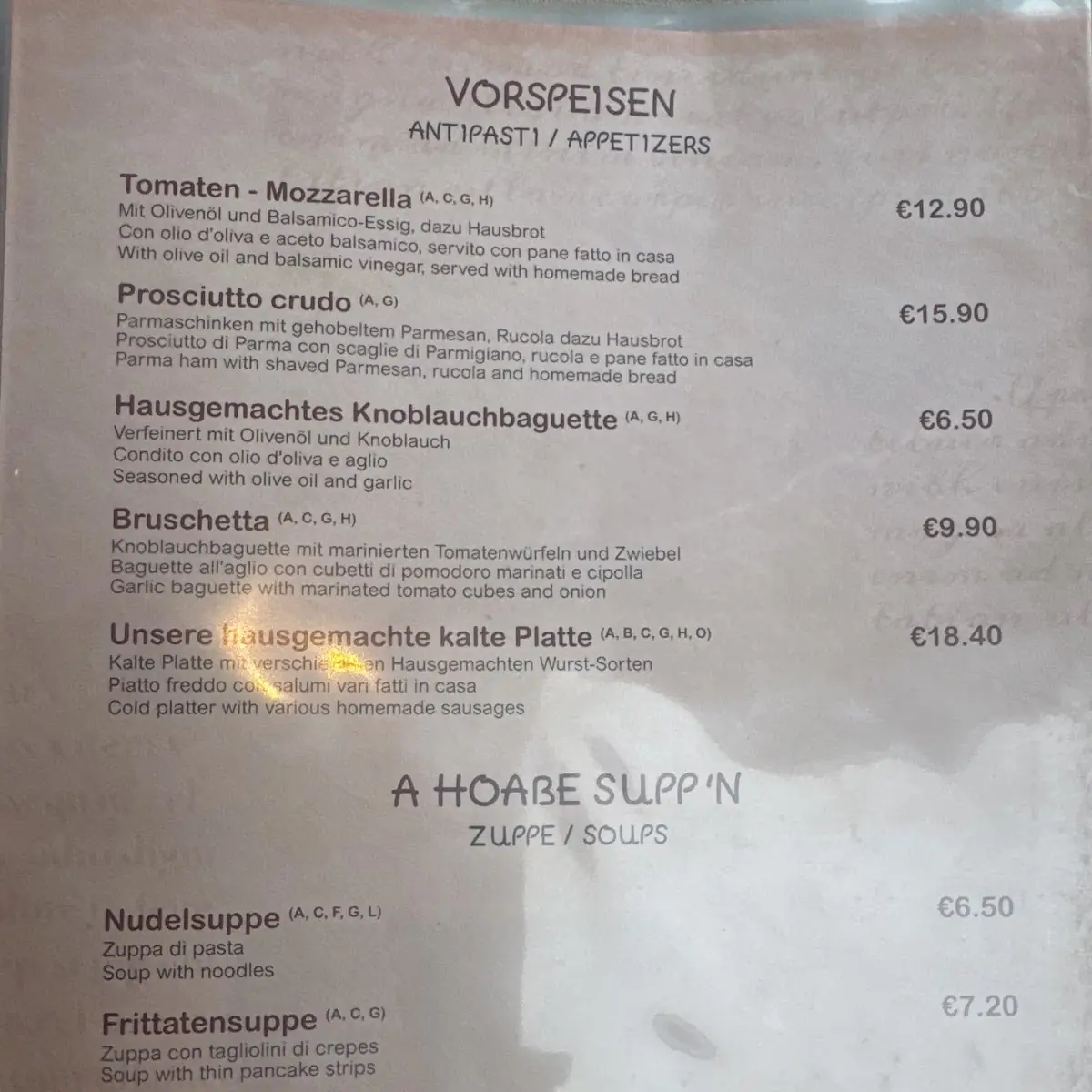 Speisekarte photo 1