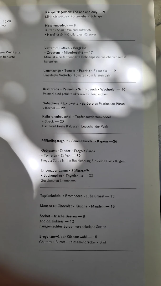 Speisekarte photo 1