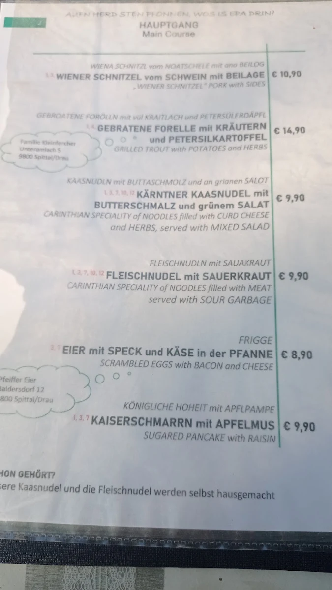 Speisekarte photo 2