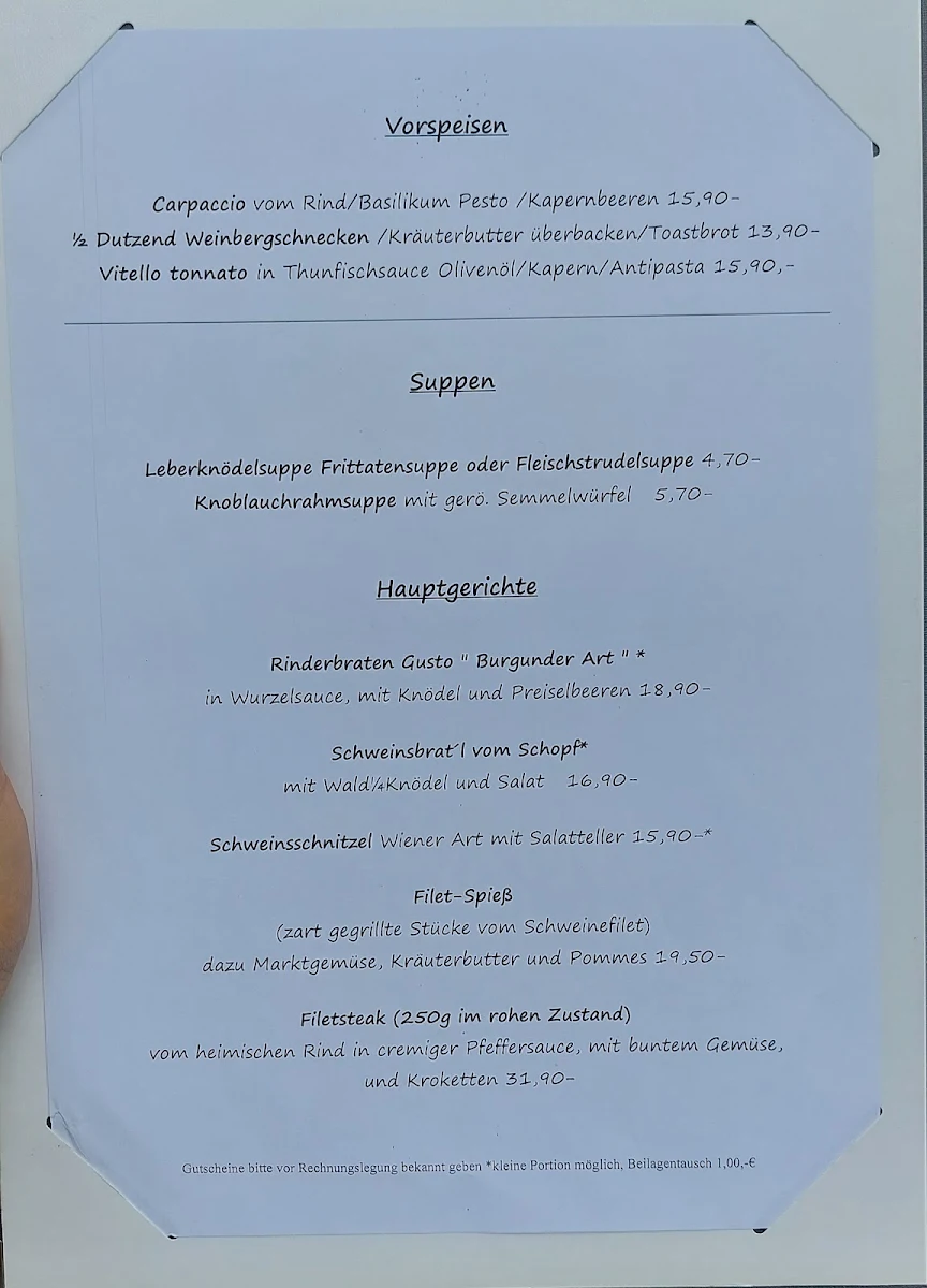 Speisekarte photo 1