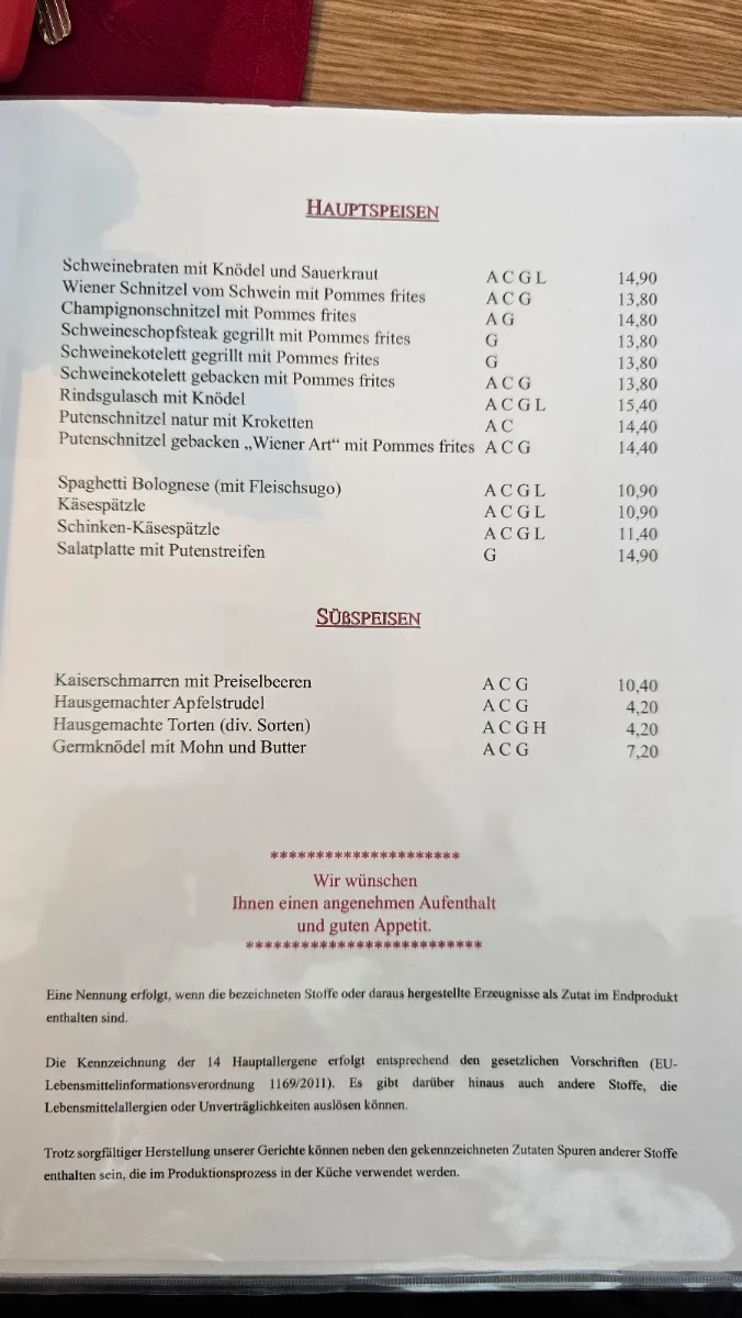 Speisekarte photo 2