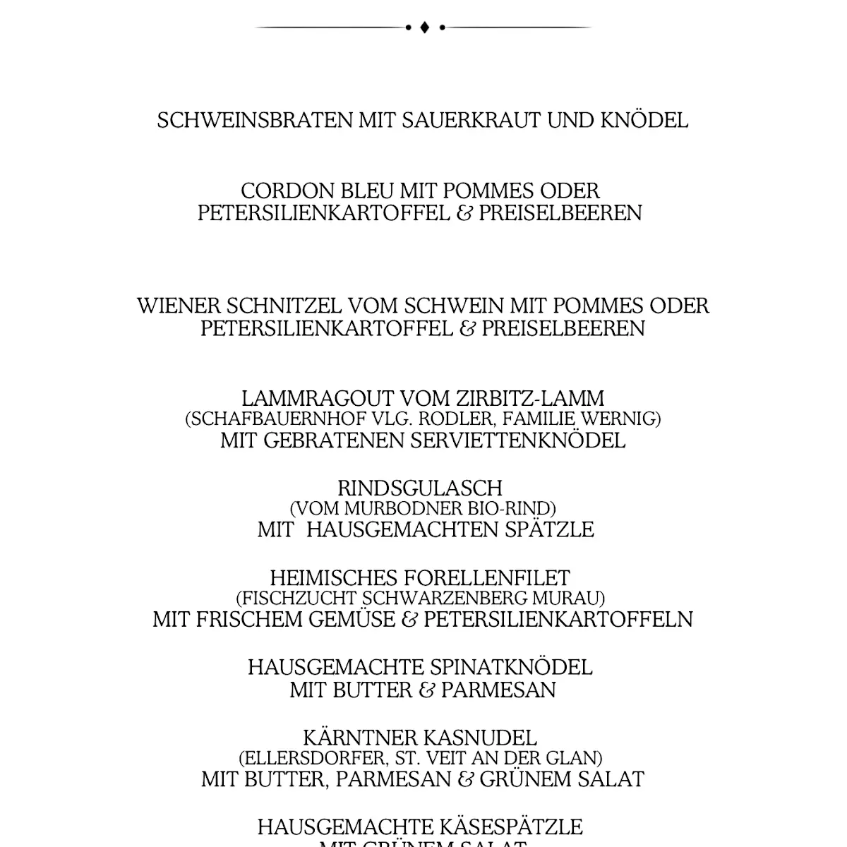 Speisekarte photo 1
