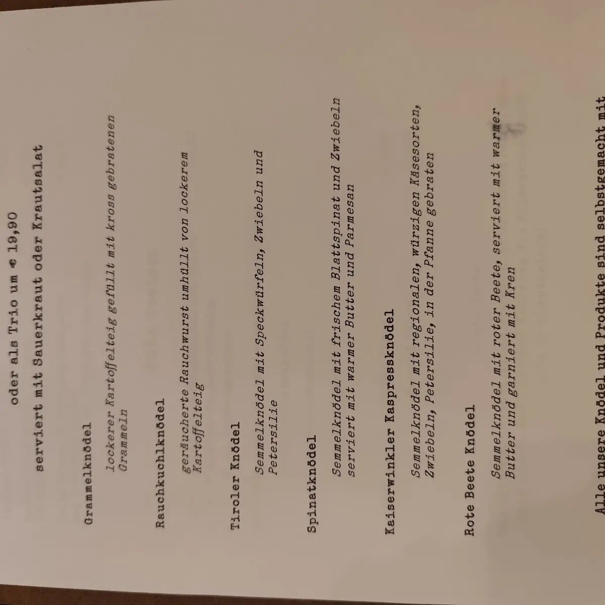Speisekarte photo 2
