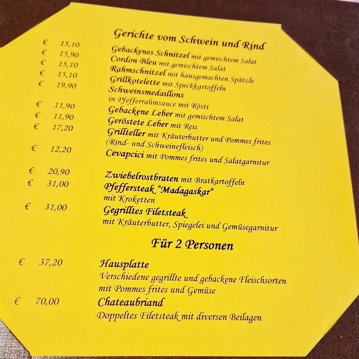 Speisekarte photo 1