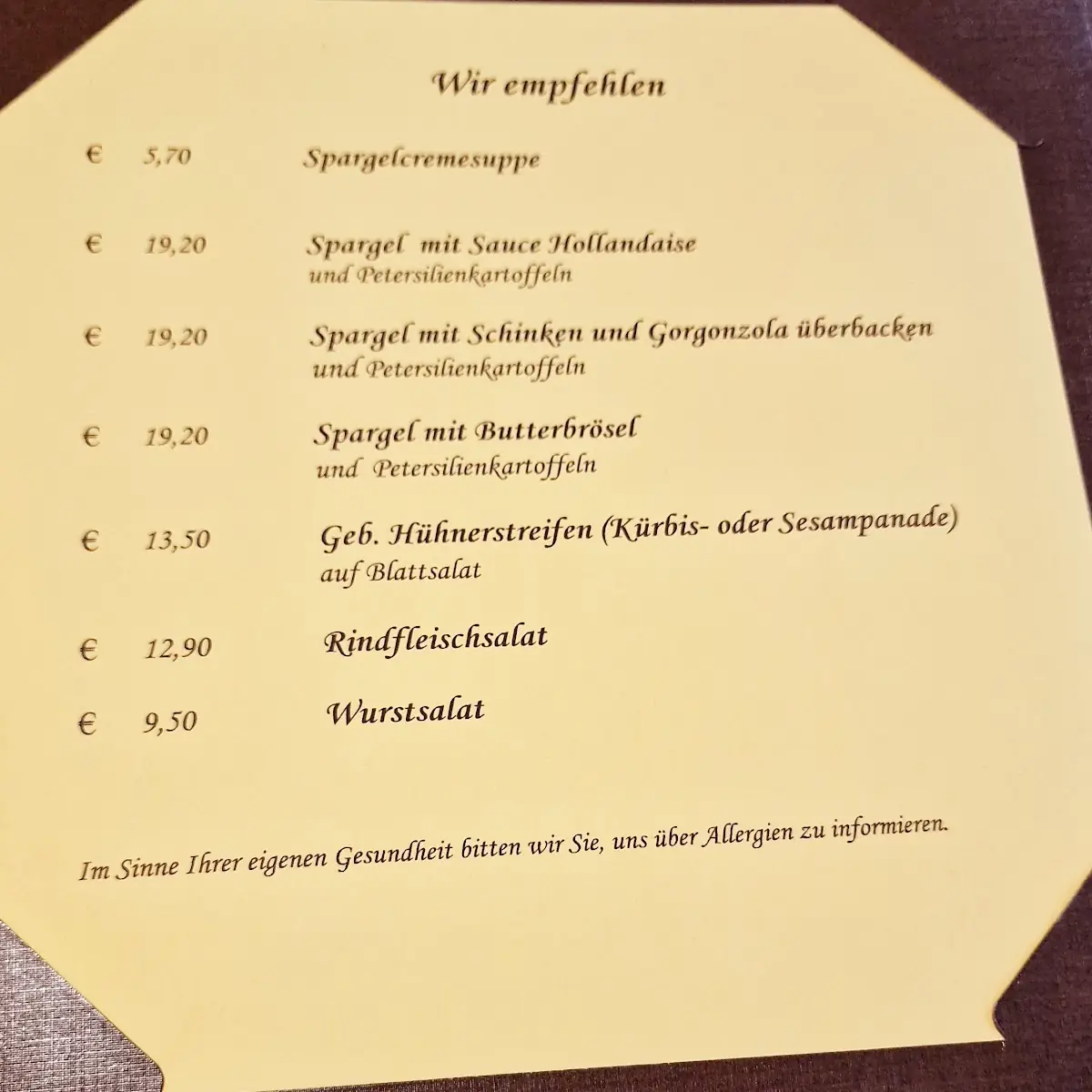 Speisekarte photo 2