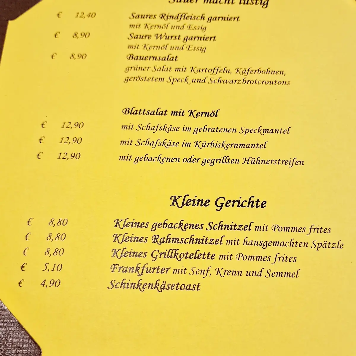 Speisekarte photo 3