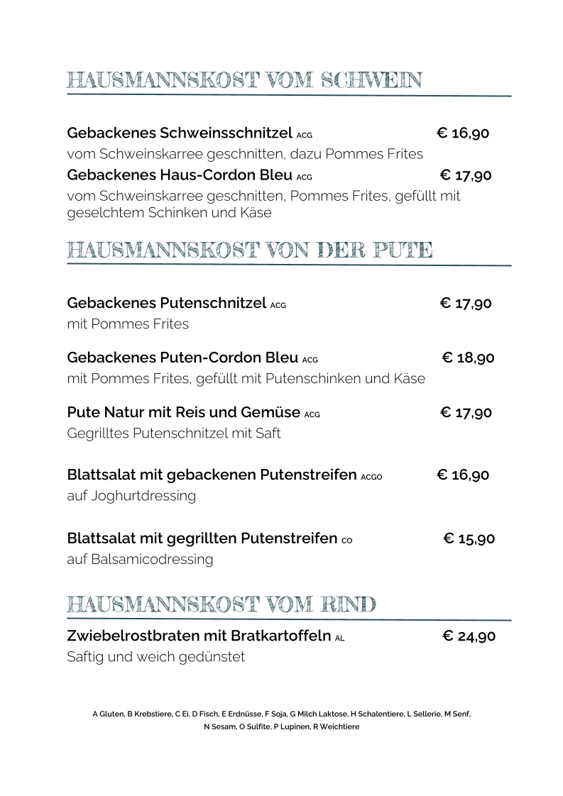 Speisekarte photo 2