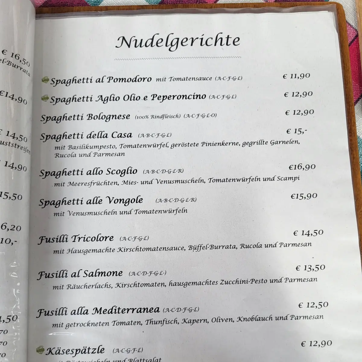 Speisekarte photo 2