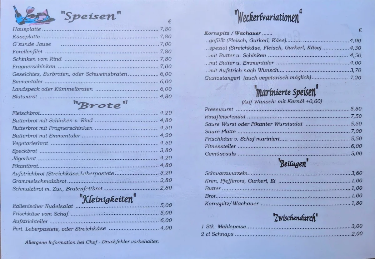 Speisekarte photo 1