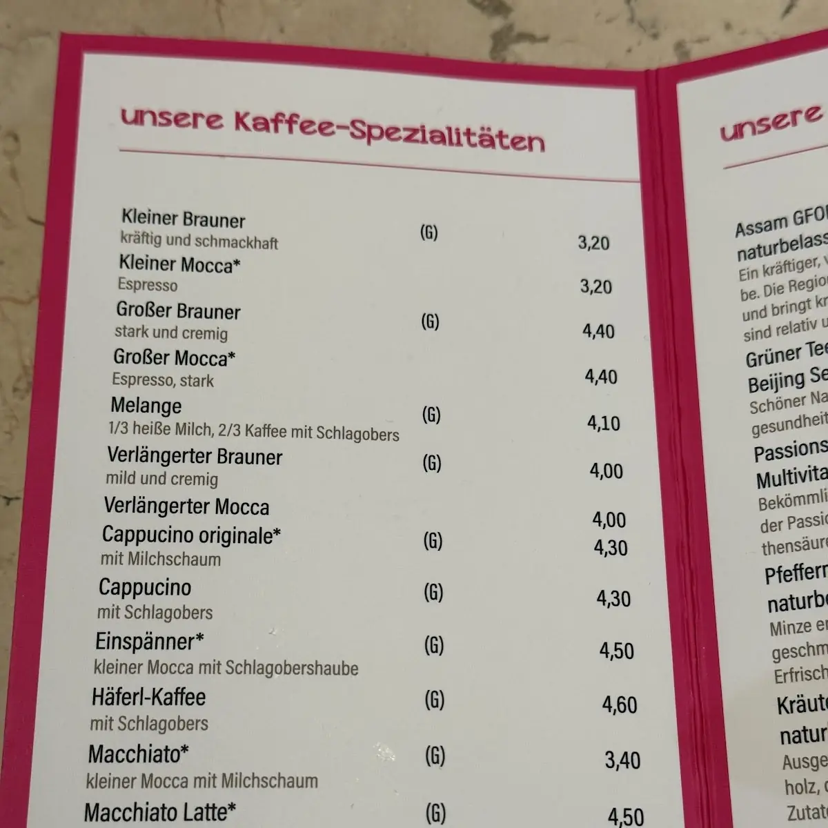 Speisekarte photo 3