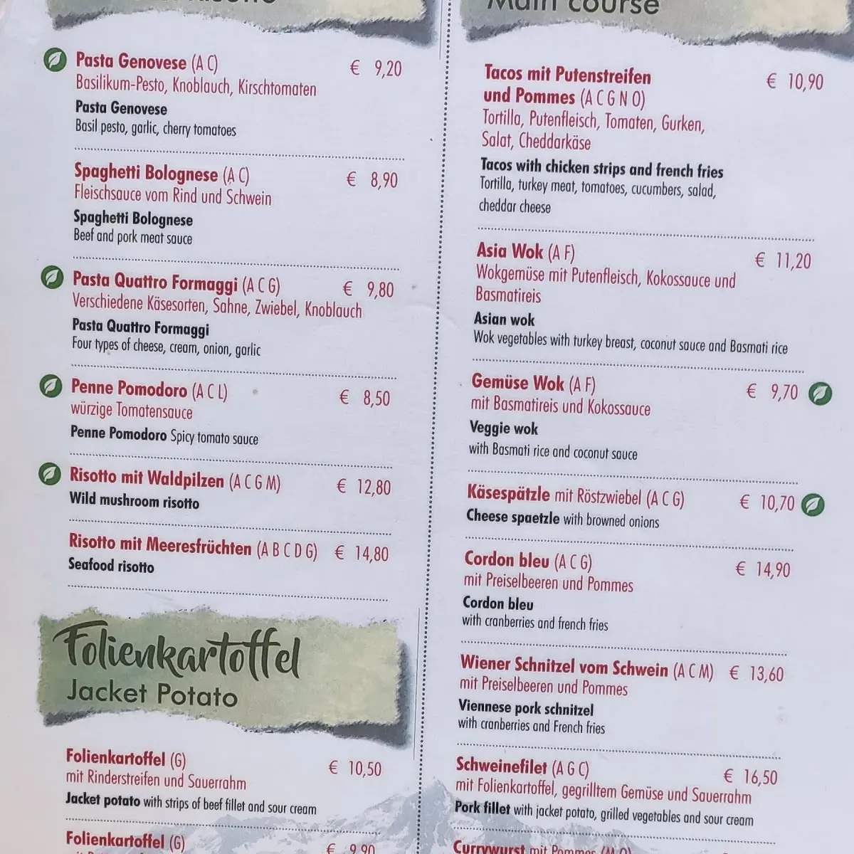 Speisekarte photo 1