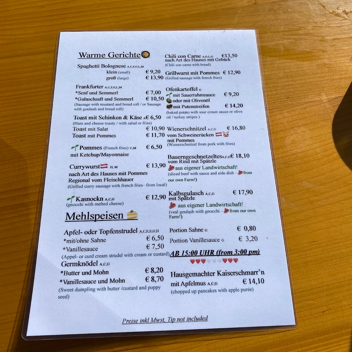 Speisekarte photo 6