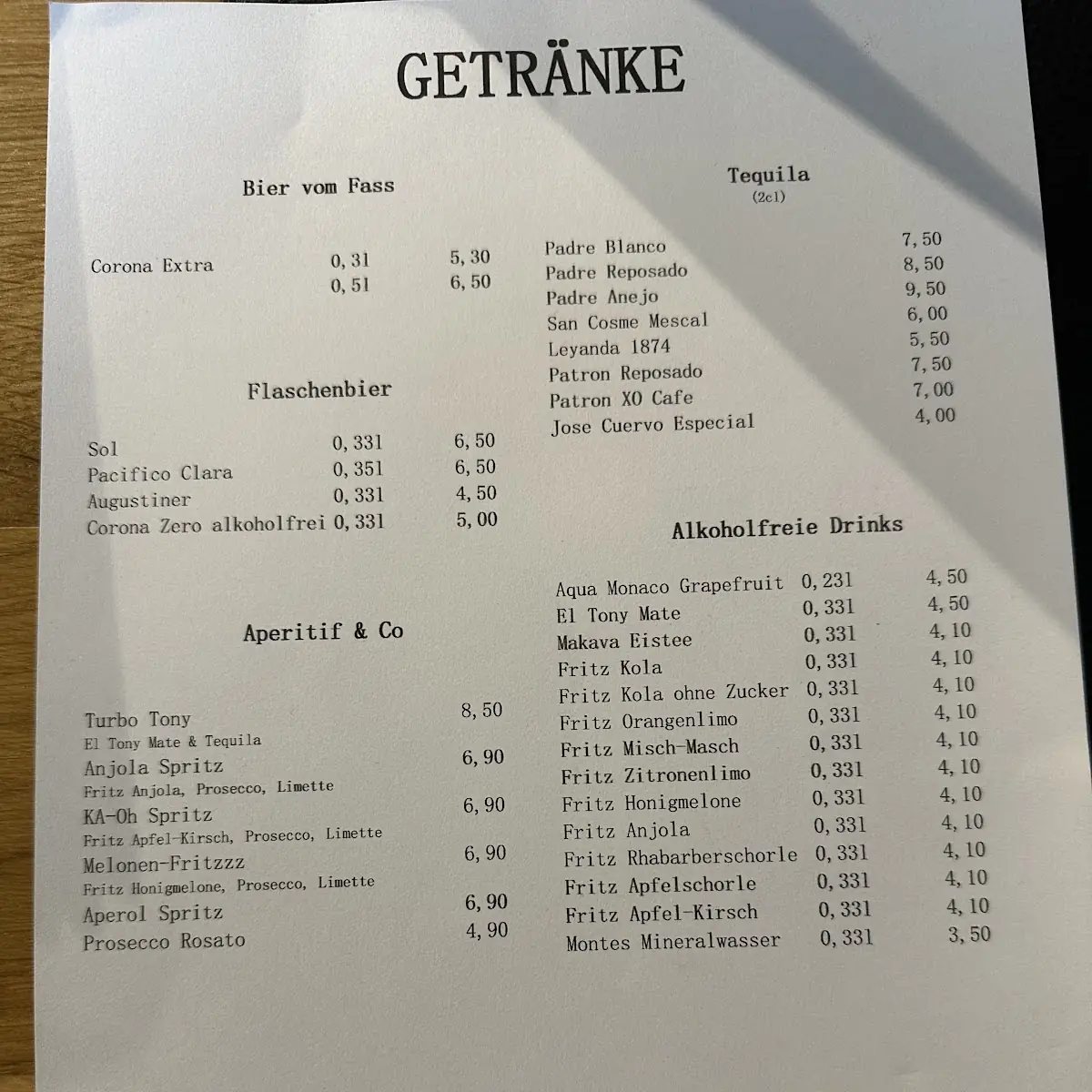 Speisekarte photo 1