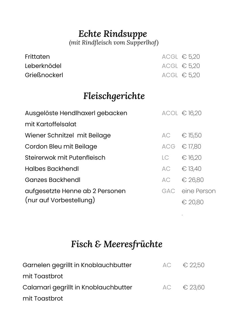 Speisekarte photo 1