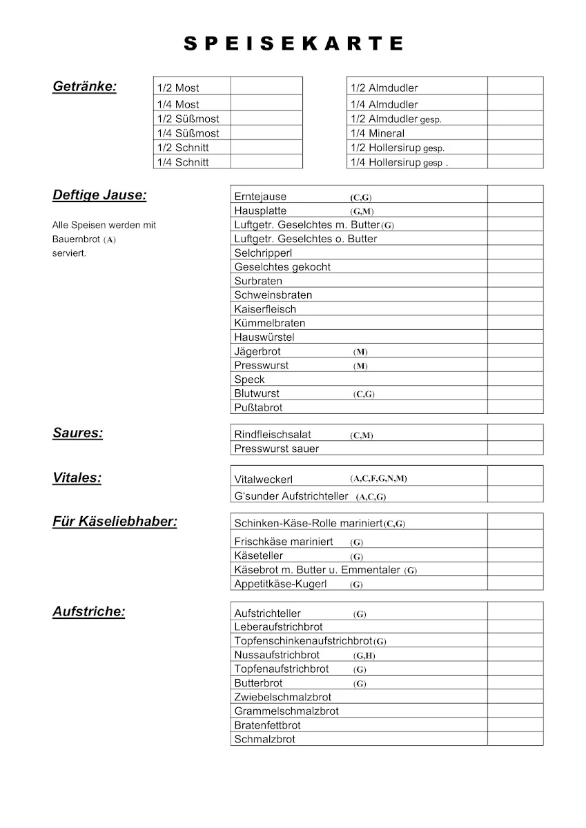 Speisekarte photo 1