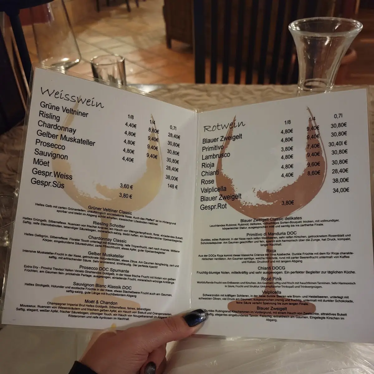 Speisekarte, Restaurant Pizzeria Venezia
