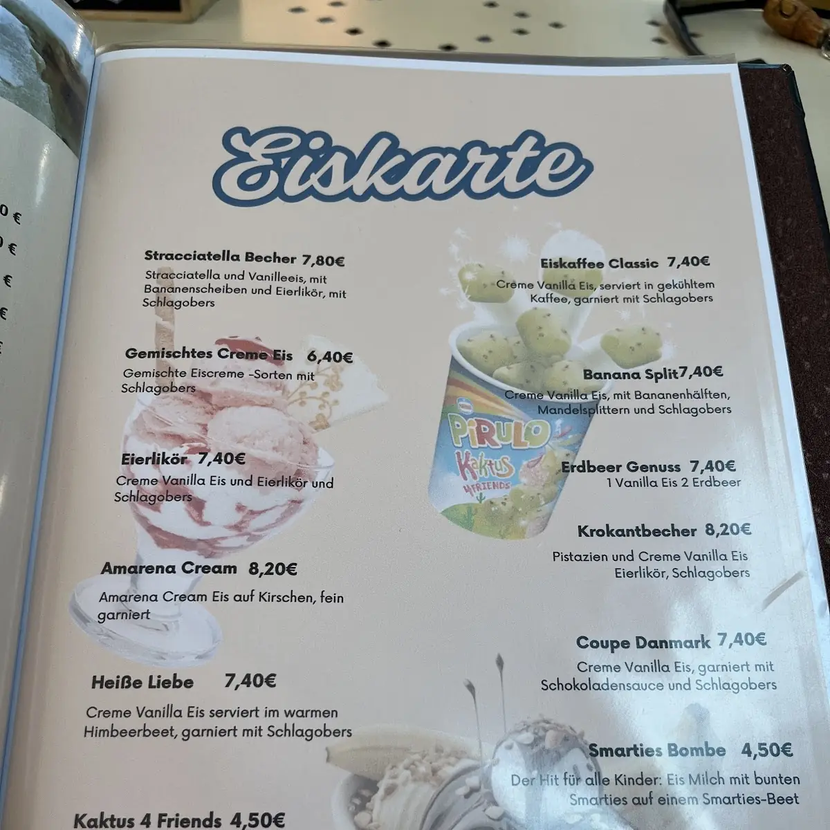 Speisekarte, Restaurant Pizzeria Venezia