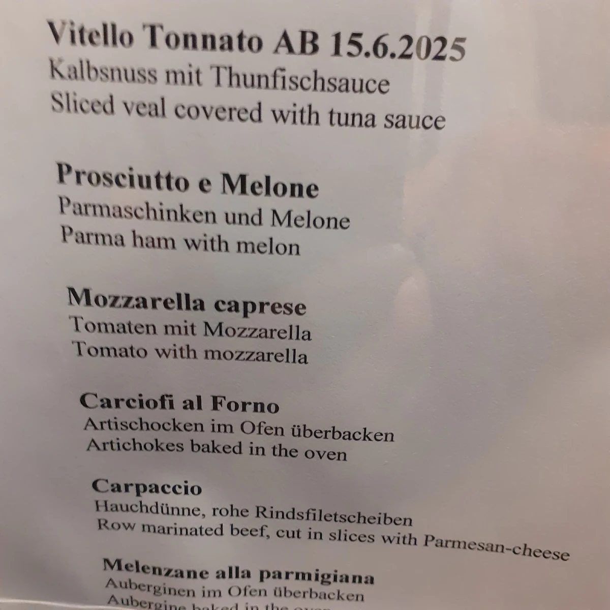 Speisekarte photo 1