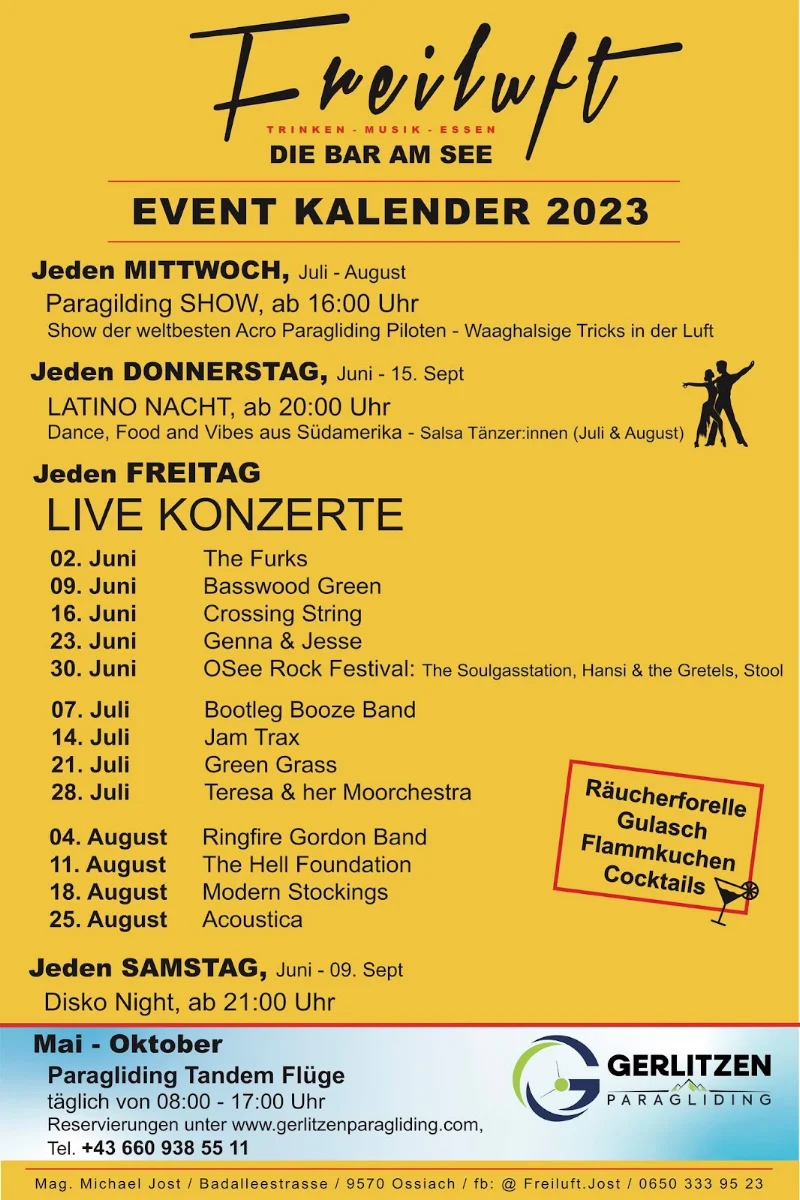 Speisekarte, Freiluft