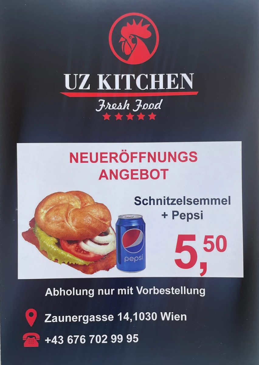 Speisekarte, UZ Kitchen