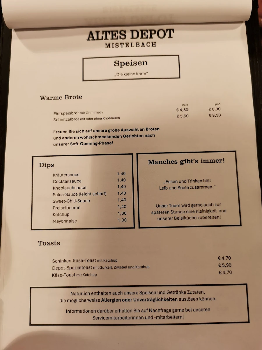 Speisekarte photo 1
