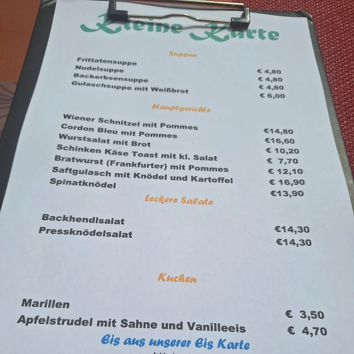 Speisekarte photo 2